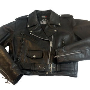 Shaf Leather Jacket Men’s L 42 Motorcycle Moto Biker Style Grunge Rock VTG 80's